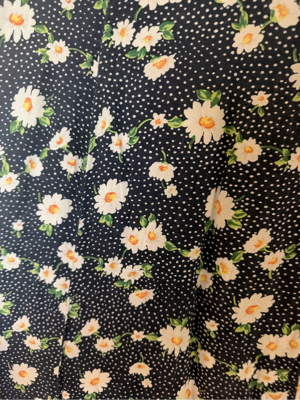 Vintage 90s My Michelle Navy Floral Scoop Neck Dress - Picture 2 of 5